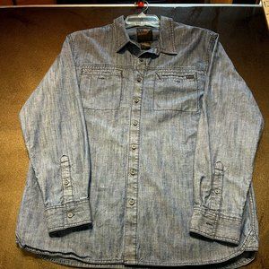 5.11 TACTICAL Snap Button Down Concealed Carry Shirt Mens Large Blue Denim